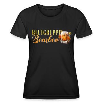 Blutgruppe Bourbon Cocktail Barkeeper - Frauen Funktions-T-Shirt - Schwarz - Vorne - AI Model Female 172 light (172cm)