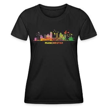 Manchester Skyline Manchester - T-shirt sport Femme - noir - Devant - AI Model Female 172 light (172cm)