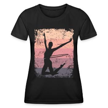 Gymnaste Gymnastique Rétro Rythmique Mature - T-shirt sport Femme - noir - Devant - AI Model Female 172 light (172cm)