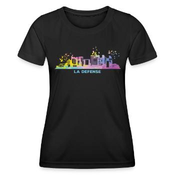 La Défense Skyline Paris - T-shirt sport Femme - noir - Devant - AI Model Female 172 light (172cm)