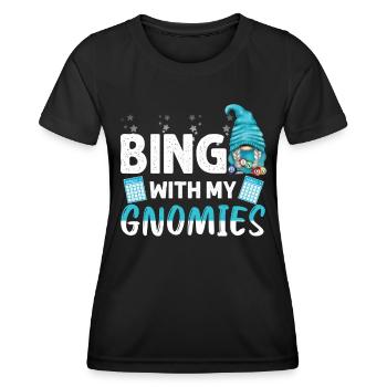 Bingo Mit Meinen Gnomies Lustiges Bingo - Frauen Funktions-T-Shirt - Schwarz - Vorne - AI Model Female 172 light (172cm)