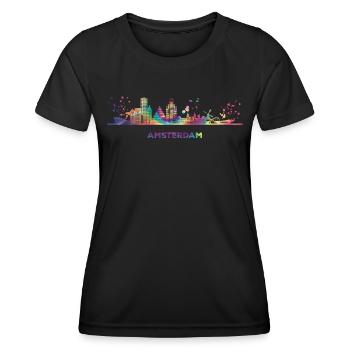 Amsterdam Skyline Amsterdam - T-shirt sport Femme - noir - Devant - AI Model Female 172 light (172cm)