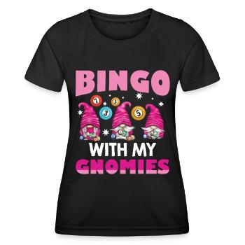 Bingo Mit Meinen Gnomies Lustiges Bingo - Frauen Funktions-T-Shirt - Schwarz - Vorne - AI Model Female 172 light (172cm)