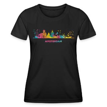 Amsterdam Skyline Amsterdam - T-shirt sport Femme - noir - Devant - AI Model Female 172 light (172cm)