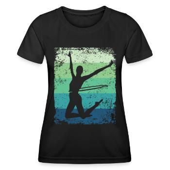 Gymnaste Gymnastique Rétro Rythmique Mature - T-shirt sport Femme - noir - Devant - AI Model Female 172 light (172cm)