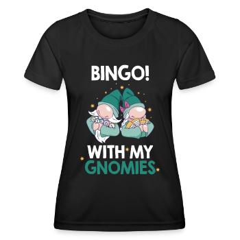 Bingo Mit Meinen Gnomies Lustiges Bingo - Frauen Funktions-T-Shirt - Schwarz - Vorne - AI Model Female 172 light (172cm)