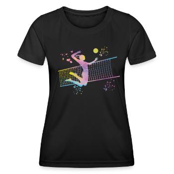 Volleyballspieler Kinder Beachvolleyball - Frauen Funktions-T-Shirt - Schwarz - Vorne - AI Model Female 172 light (172cm)