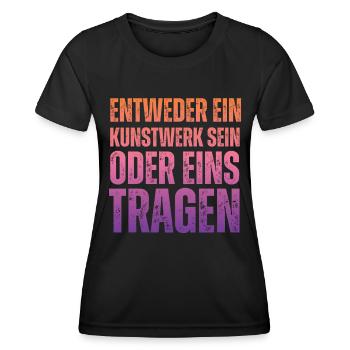 Entweder ein Kunstwerk Sein Nageldesignerin - Frauen Funktions-T-Shirt - Schwarz - Vorne - AI Model Female 172 light (172cm)