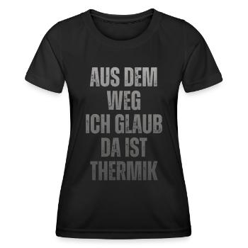 Ich Glaub Da ist Thermik RC Segelflieger - Frauen Funktions-T-Shirt - Schwarz - Vorne - AI Model Female 172 light (172cm)