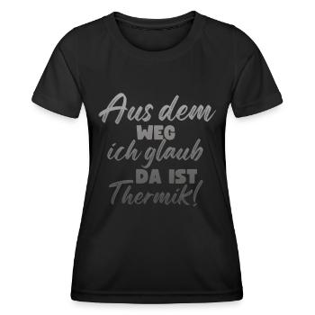 Ich Glaub Da ist Thermik RC Segelflieger - Frauen Funktions-T-Shirt - Schwarz - Vorne - AI Model Female 172 light (172cm)