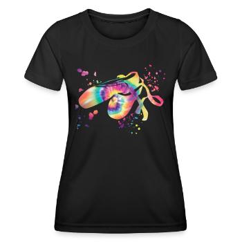 Ballettschuhe Tänzerin Frau Ballerina - Frauen Funktions-T-Shirt - Schwarz - Vorne - AI Model Female 172 light (172cm)