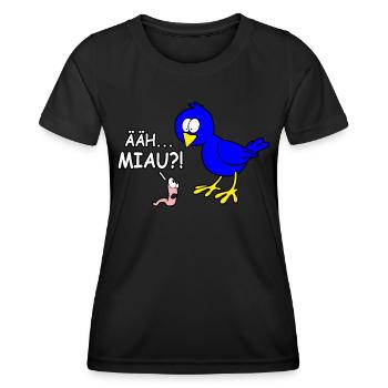 Ääh miau - Frauen Funktions-T-Shirt - Schwarz - Vorne - AI Model Female 172 light (172cm)