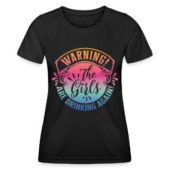 Avertissement Les filles boivent à nouveau - T-shirt sport Femme - noir - Devant - AI Model Female 172 light (172cm)