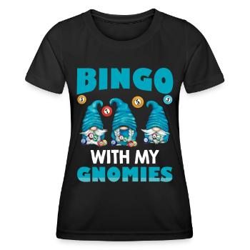 Bingo Mit Meinen Gnomies Lustiges Bingo - Frauen Funktions-T-Shirt - Schwarz - Vorne - AI Model Female 172 light (172cm)