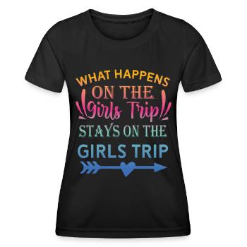 Que se passe-t-il lors du voyage des filles - T-shirt sport Femme - noir - Devant - AI Model Female 172 light (172cm)