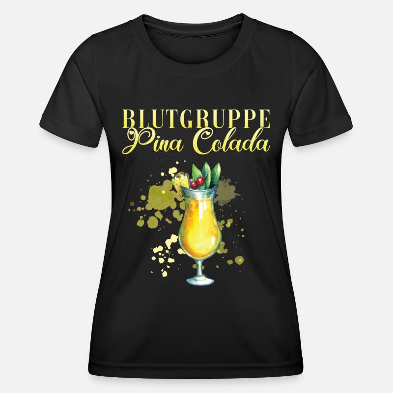 Blood type Pina Colada Bartender - Women's Functional T-Shirt - black