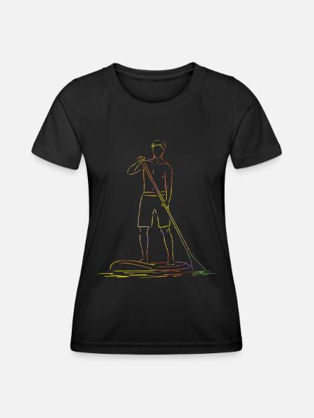 Stand Up Paddling Stand Up Board Sup - Frauen Funktions-T-Shirt - Schwarz