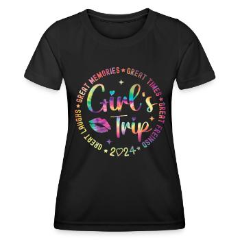 Great Laughs Girls Trip 2024 - Women's Functional T-Shirt - black - Front - AI Model Female 172 light (172cm)