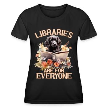 Bibliotheken Sind Für Alle Da Bibliothekar - Frauen Funktions-T-Shirt - Schwarz - Vorne - AI Model Female 172 light (172cm)
