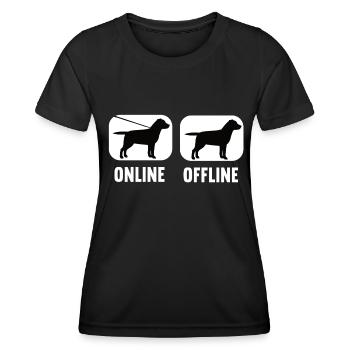 Online Offline Labrador Labradorbesitzer Labbi - Frauen Funktions-T-Shirt - Schwarz - Vorne - AI Model Female 172 light (172cm)