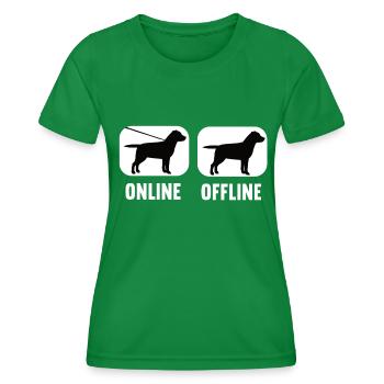 Online Offline Labrador Labradorbesitzer Labbi - Frauen Funktions-T-Shirt - Kelly Green - Vorne - AI Model Female 172 dark (172cm)