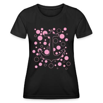 Anker - Frauen Funktions-T-Shirt - Schwarz - Vorne - AI Model Female 172 light (172cm)