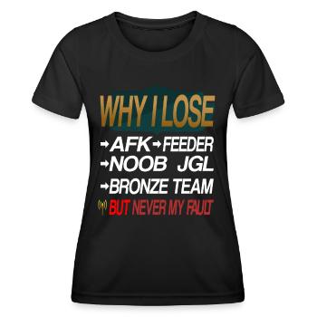 LOL WHY I LOSE - Frauen Funktions-T-Shirt - Schwarz - Vorne - AI Model Female 172 light (172cm)