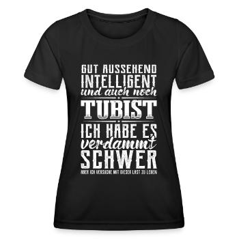 Tuba Gutaussehend Tubist Lustig Tubisten - Frauen Funktions-T-Shirt - Schwarz - Vorne - AI Model Female 172 light (172cm)