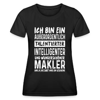 Makler Vermieter Lustig Versicherungsmakler - Frauen Funktions-T-Shirt - Schwarz - Vorne - AI Model Female 172 light (172cm)