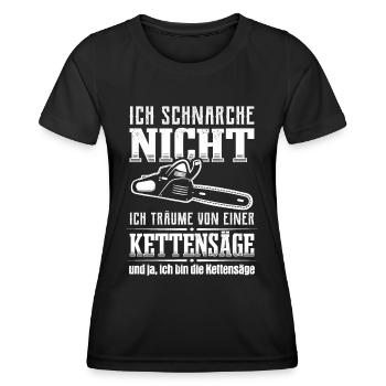 Ich Schnarche nicht Kettensäge - Frauen Funktions-T-Shirt - Schwarz - Vorne - AI Model Female 172 light (172cm)
