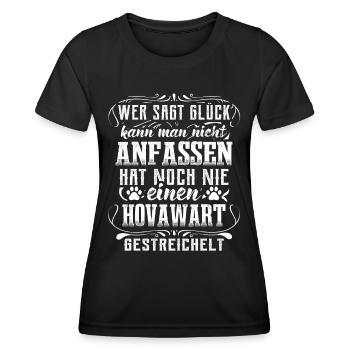 Hovawart Hund Glück Hunde - Frauen Funktions-T-Shirt - Schwarz - Vorne - AI Model Female 172 light (172cm)