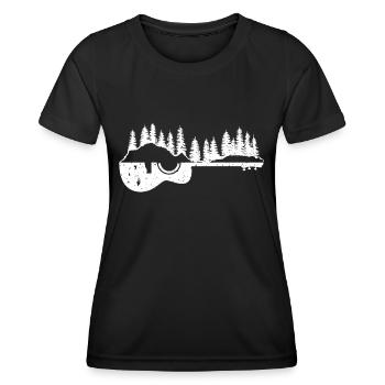 Guitar Nature Mountains Guitarist Guitarists - Women's Functional T-Shirt - black - Front - AI Model Female 172 light (172cm)