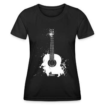 Gitarrist Gitarrenspieler Vintage Gitarre - Frauen Funktions-T-Shirt - Schwarz - Vorne - AI Model Female 172 light (172cm)