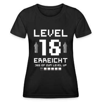 18. Geburtstag Gamer Level 18 Jahre Gaming - Frauen Funktions-T-Shirt - Schwarz - Vorne - AI Model Female 172 light (172cm)