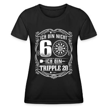 60. Geburtstag Darts Dartspieler 60 Jahre Dart - Frauen Funktions-T-Shirt - Schwarz - Vorne - AI Model Female 172 light (172cm)