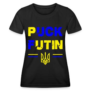 Support Ukraine - I Stand With Ukraine - Women's Functional T-Shirt - black - Front - AI Model Female 172 light (172cm)