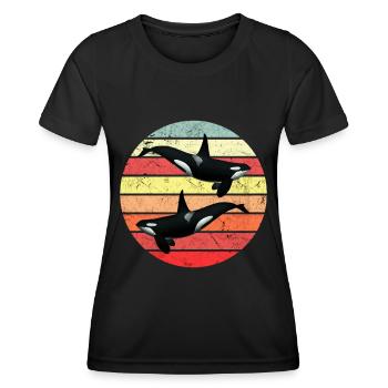 Orque - Rétro - T-shirt sport Femme - noir - Devant - AI Model Female 172 light (172cm)