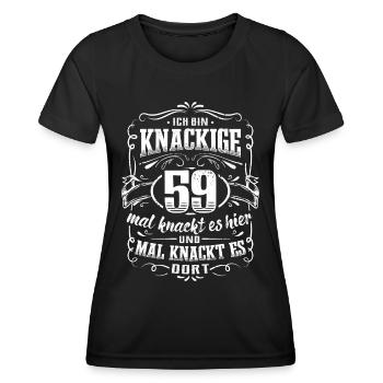 59. Geburtstag Ich bin knackige 59 Jahre - Frauen Funktions-T-Shirt - Schwarz - Vorne - AI Model Female 172 light (172cm)