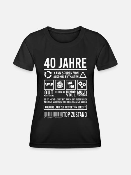 40. Geburtstag Perfektion Lustig 40 Jahre - Frauen Funktions-T-Shirt - Schwarz