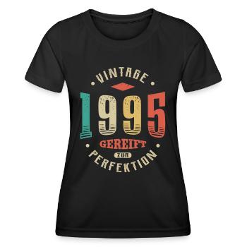 27. Geburtstag Perfektion 27 Jahre 1995 - Frauen Funktions-T-Shirt - Schwarz - Vorne - AI Model Female 172 light (172cm)