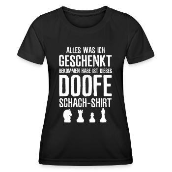 Schach Schachspiel Lustig Schachspieler - Frauen Funktions-T-Shirt - Schwarz - Vorne - AI Model Female 172 light (172cm)