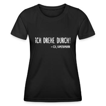 Kameramann Film Crew Lustig Kameramann - Frauen Funktions-T-Shirt - Schwarz - Vorne - AI Model Female 172 light (172cm)