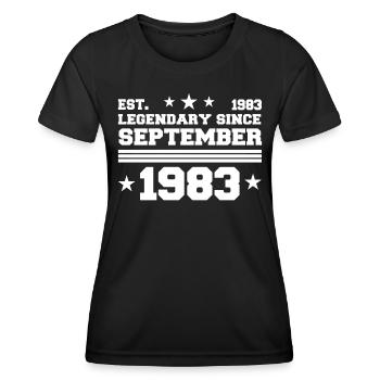 39. Geburtstag September Jahrgang 1983 Geschenk - Frauen Funktions-T-Shirt - Schwarz - Vorne - AI Model Female 172 light (172cm)