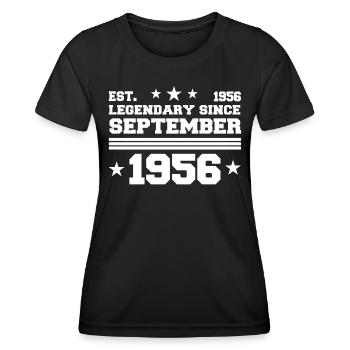 66th birthday September born 1956 Gift - Women's Functional T-Shirt - black - Front - AI Model Female 172 light (172cm)