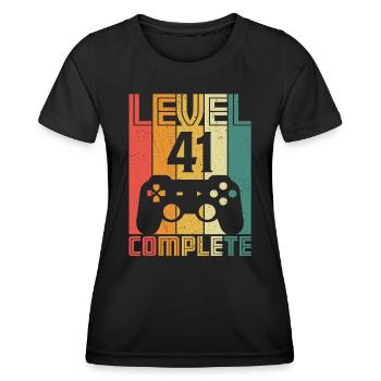 41. Geburtstag Gamer Level 41 Complete 41 Jahre - Frauen Funktions-T-Shirt - Schwarz - Vorne - AI Model Female 172 light (172cm)