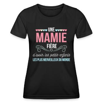 Une Mamie fière petits-enfants cadeau Grand-mère - T-shirt sport Femme - noir - Devant - AI Model Female 172 light (172cm)
