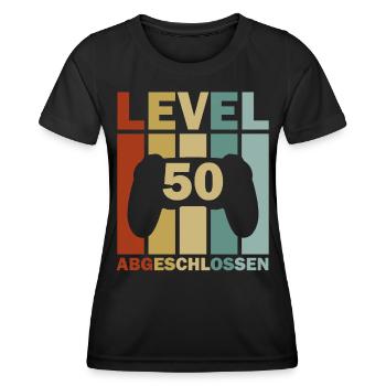 50. Geburtstag Februar Jahrgang 1973 Gamer - Frauen Funktions-T-Shirt - Schwarz - Vorne - AI Model Female 172 light (172cm)