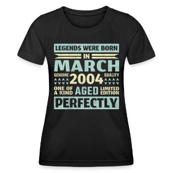 19ème anniversaire Mars Millésime 2004 Millésime - T-shirt sport Femme - noir - Devant - AI Model Female 172 light (172cm)