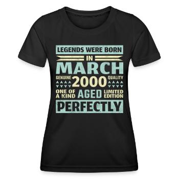 23ème anniversaire Mars millésime 2000 - T-shirt sport Femme - noir - Devant - AI Model Female 172 light (172cm)