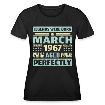 56ème anniversaire Mars Millésime 1967 Millésime - T-shirt sport Femme - noir - Devant - AI Model Female 172 light (172cm)